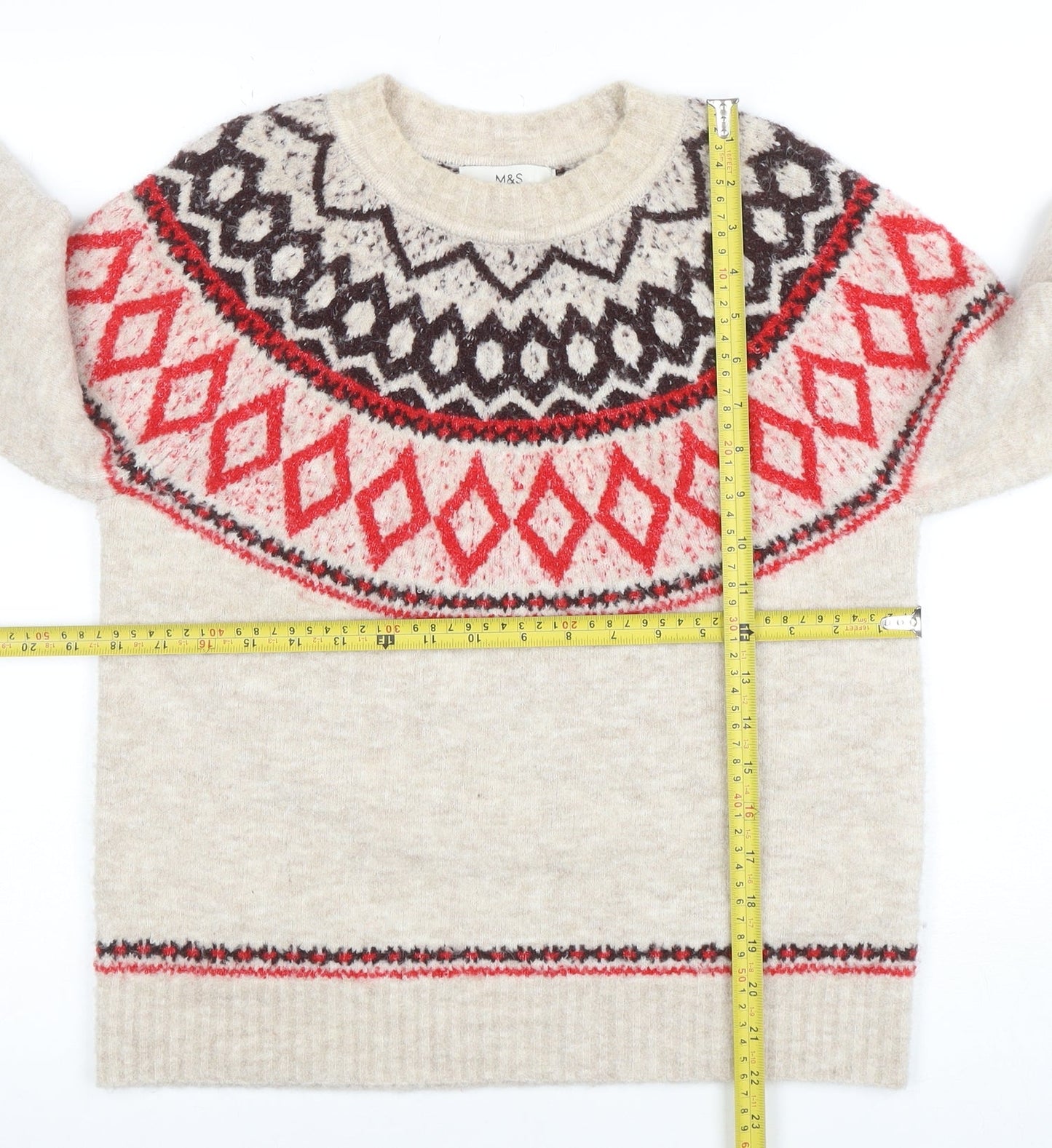 Womens UK Size XS Marks and Spencer Beige Pullover Jumper