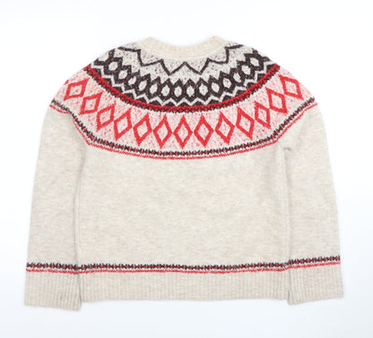 Womens UK Size XS Marks and Spencer Beige Pullover Jumper