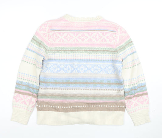 Woolovers Womens Multicoloured Fair Isle Wool Cotton Jumper Size S