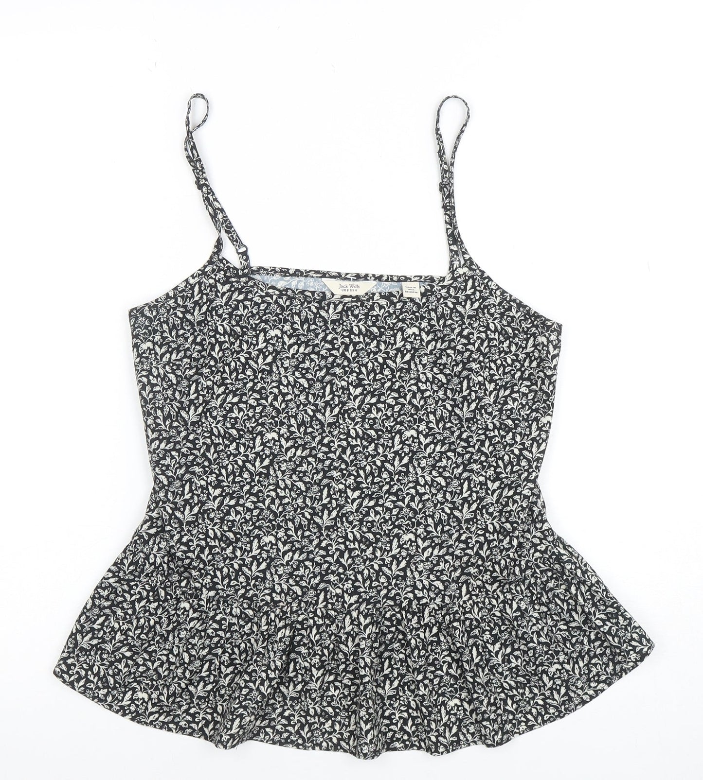 Womens UK Size 8 Jack Wills Black Camisole Tank