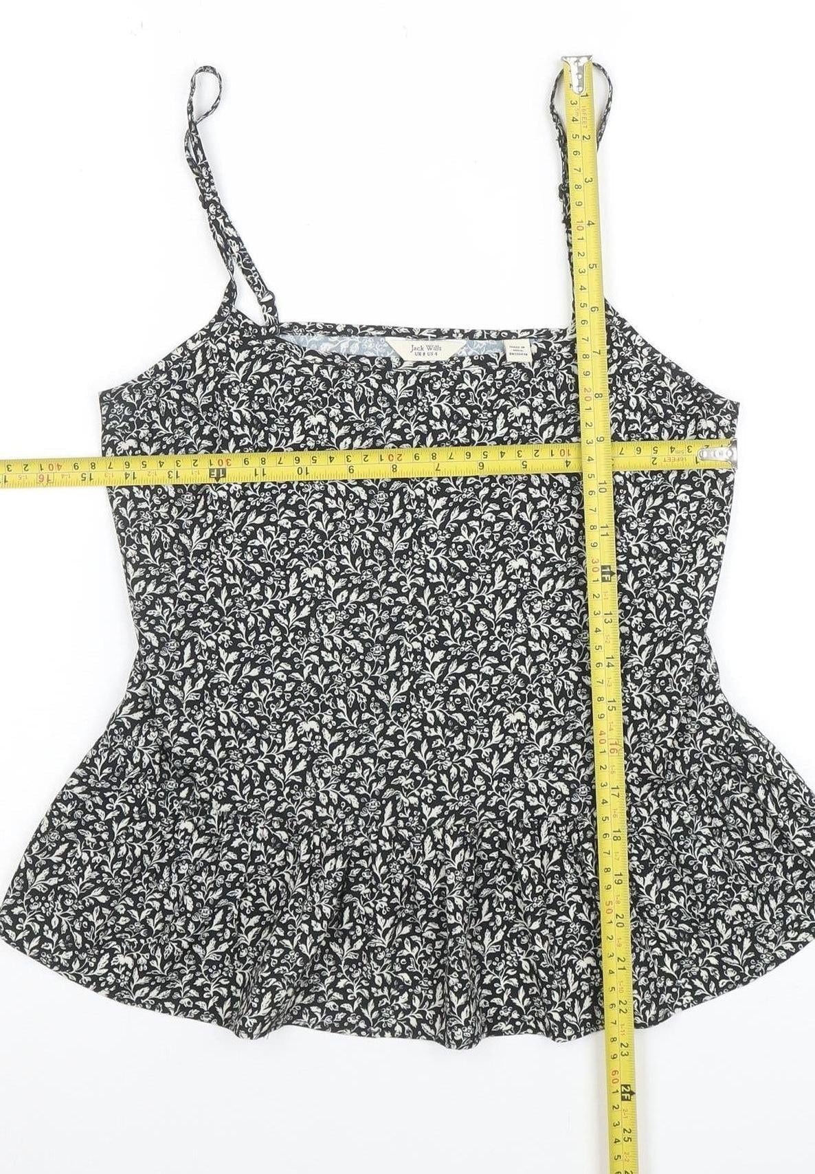 Womens UK Size 8 Jack Wills Black Camisole Tank