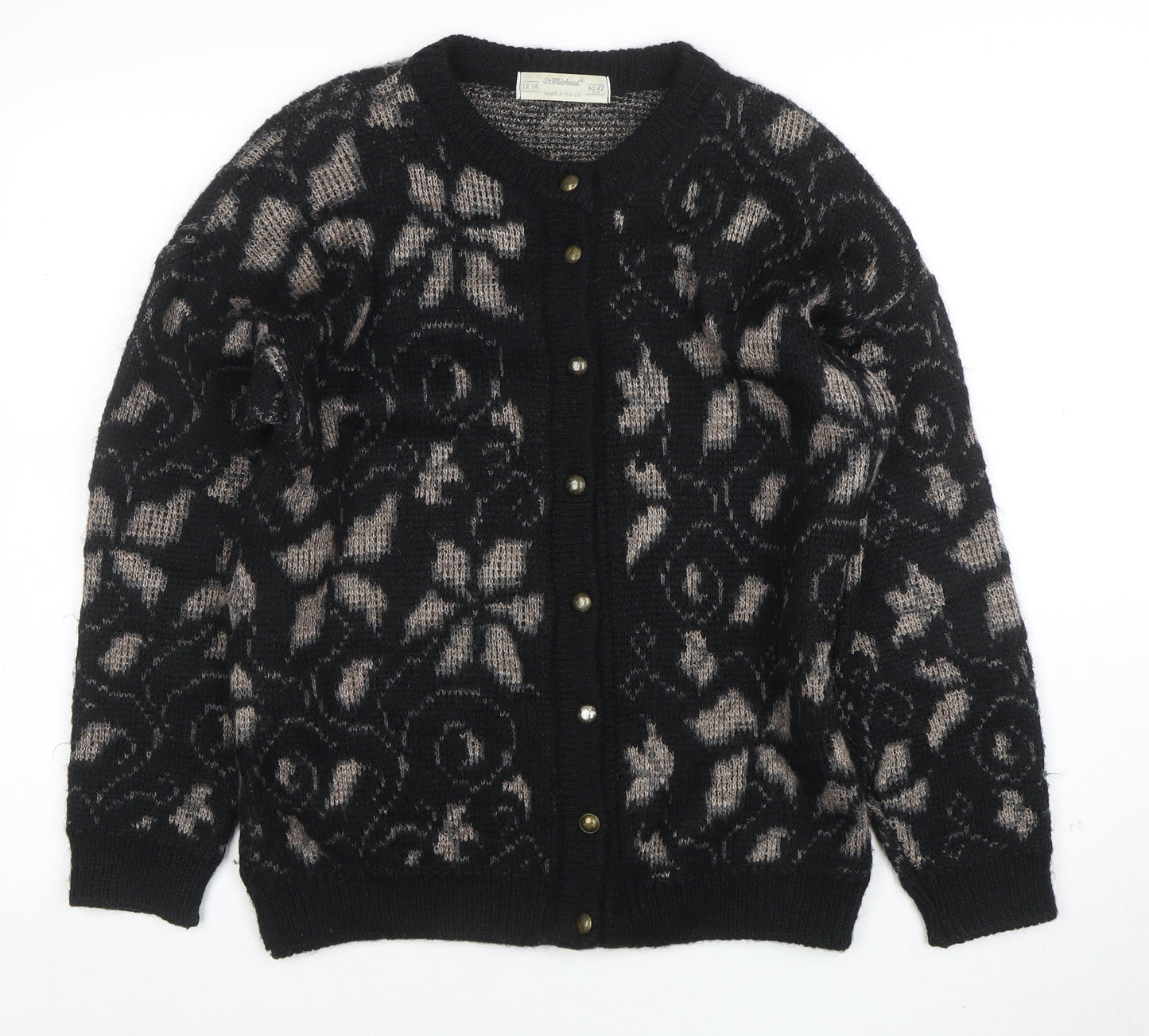 Womens UK Size 12-14 Marks and Spencer Black Cardigan Jumper