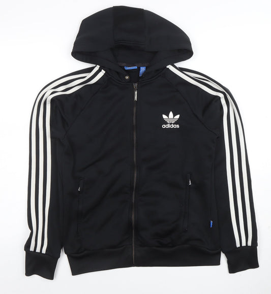 Womens UK Size 14 adidas Black Full Zip Hoodie