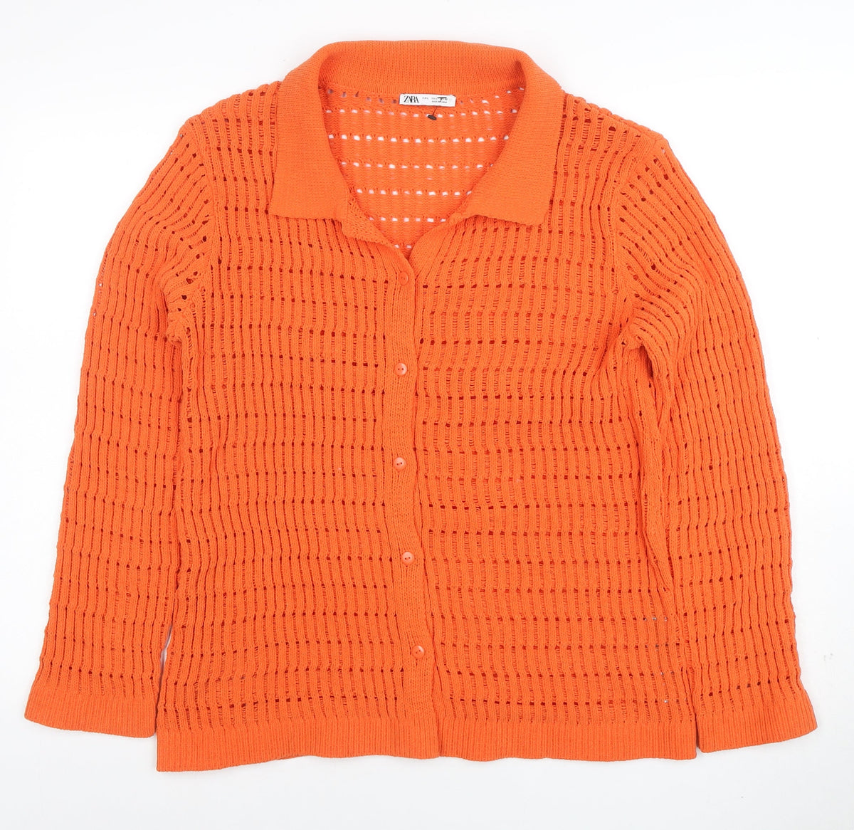 Womens UK Size 10 Zara Orange Cardigan Jumper