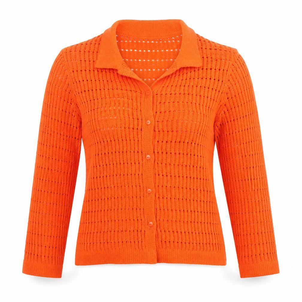 Womens UK Size 10 Zara Orange Cardigan Jumper