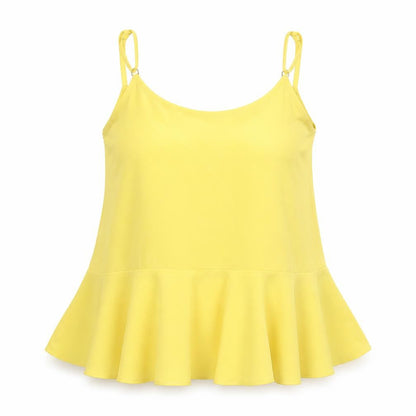 River Island Women’s Yellow Camisole Peplum Tank Top Size 8