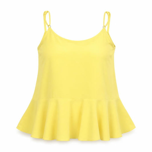 River Island Women’s Yellow Camisole Peplum Tank Top Size 8