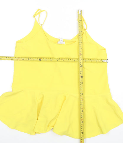 River Island Women’s Yellow Camisole Peplum Tank Top Size 8