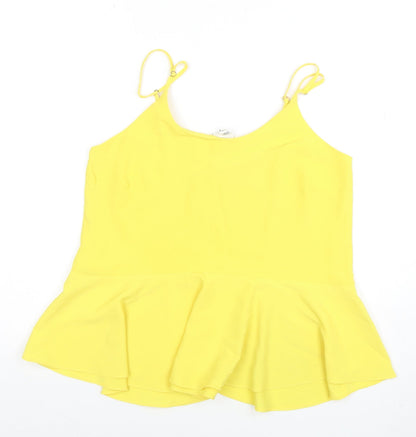 River Island Women’s Yellow Camisole Peplum Tank Top Size 8