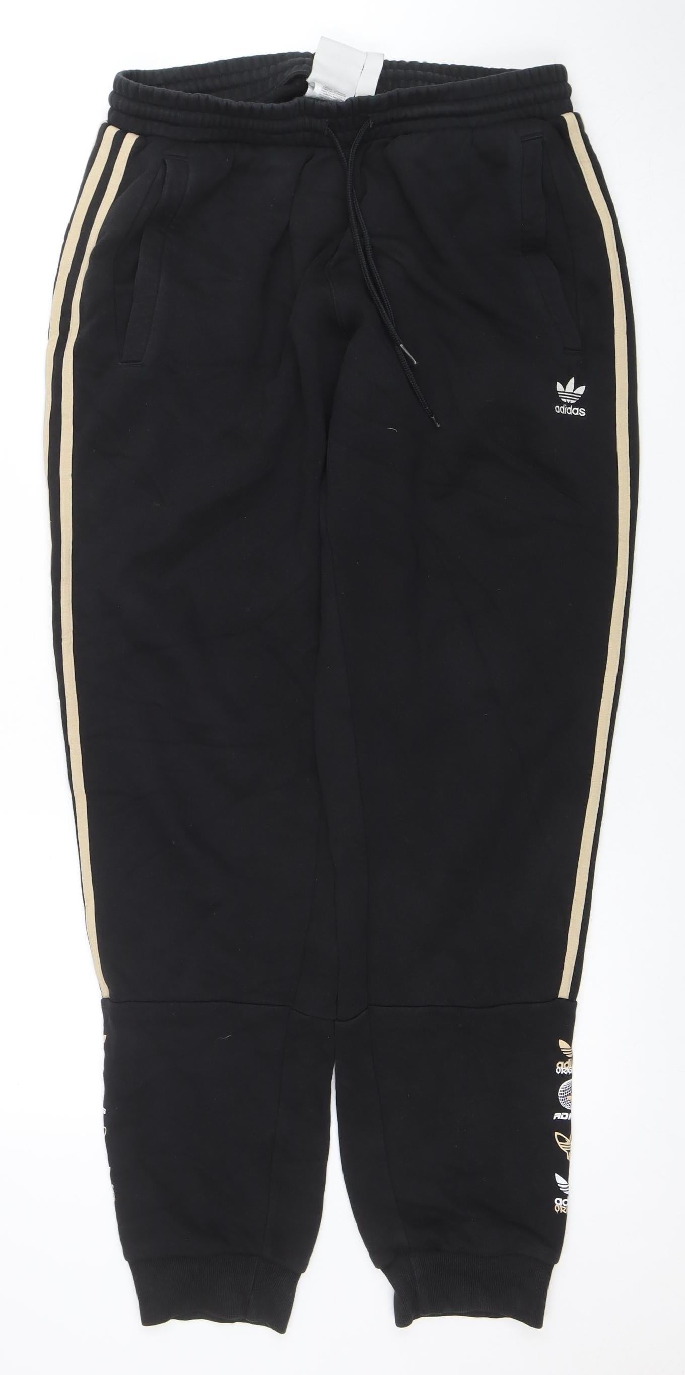 Mens UK Size M adidas Regular Fit Jogger Black Trousers