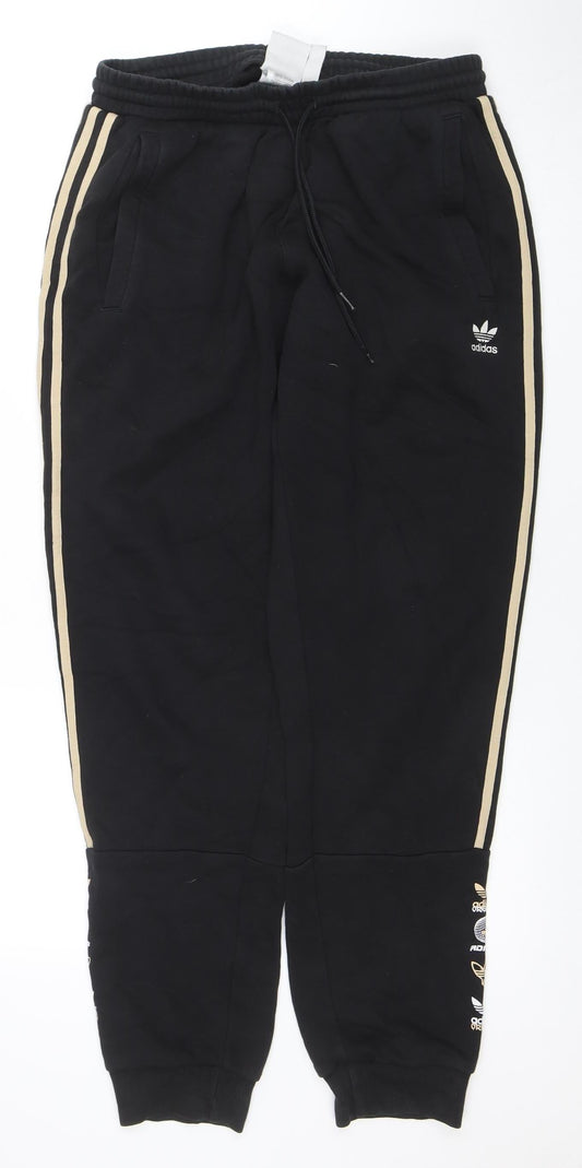 Mens UK Size M adidas Regular Fit Jogger Black Trousers