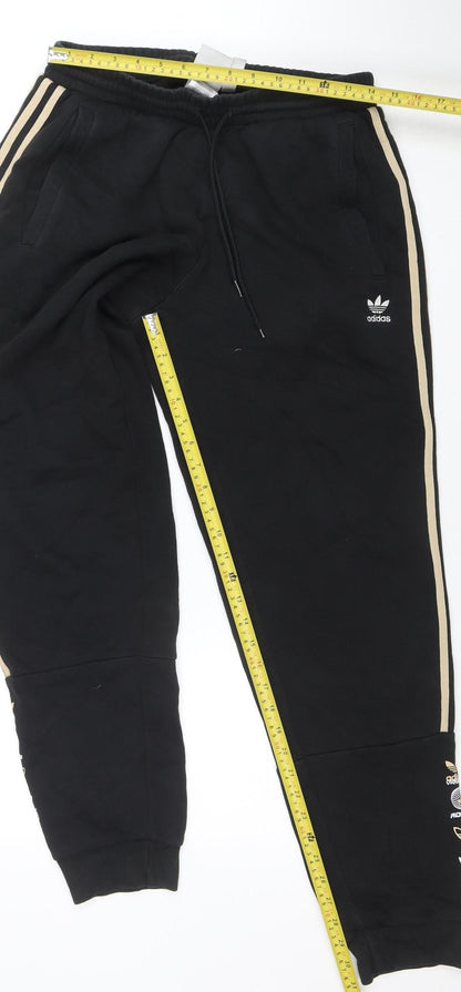 Mens UK Size M adidas Regular Fit Jogger Black Trousers
