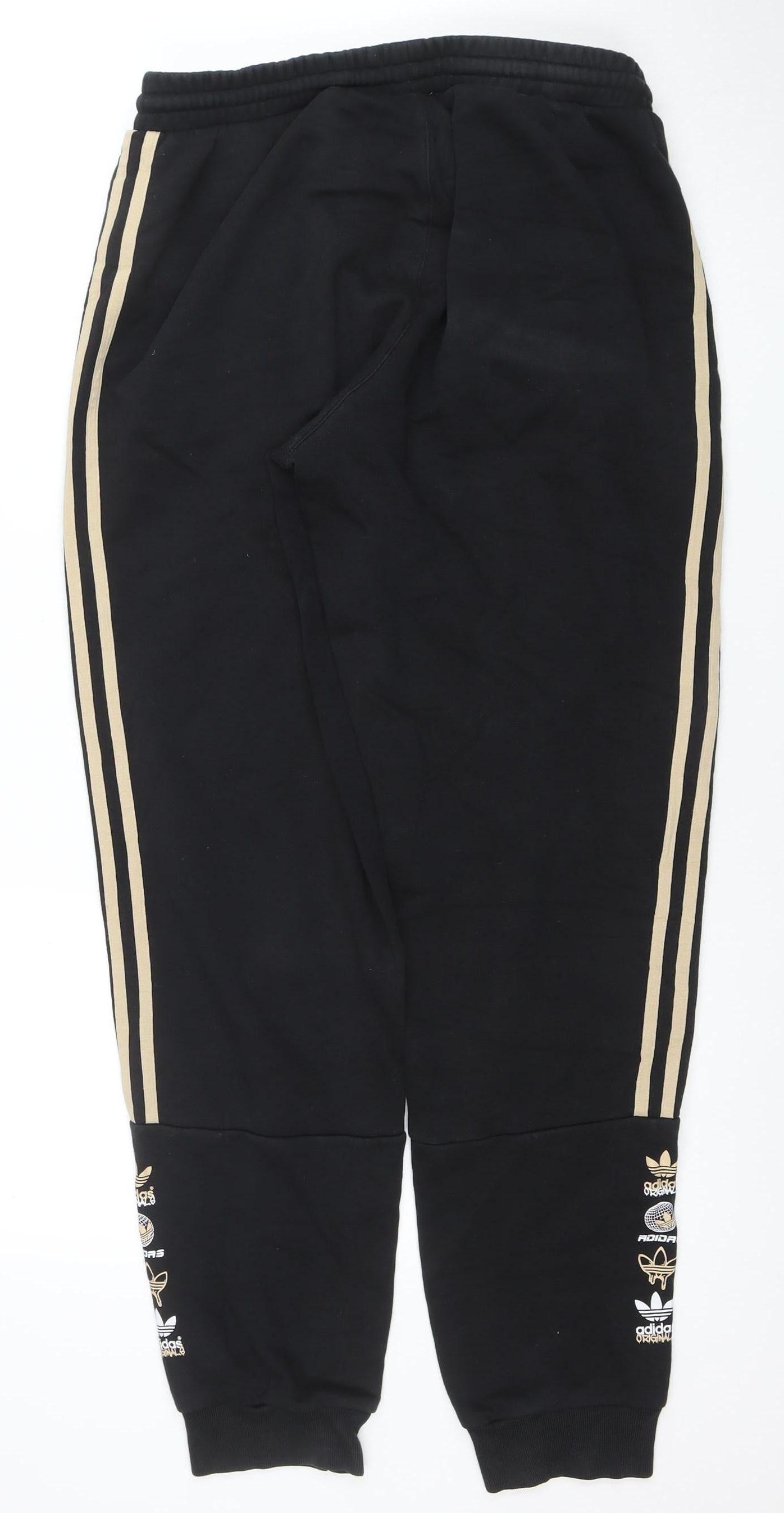 Mens UK Size M adidas Regular Fit Jogger Black Trousers