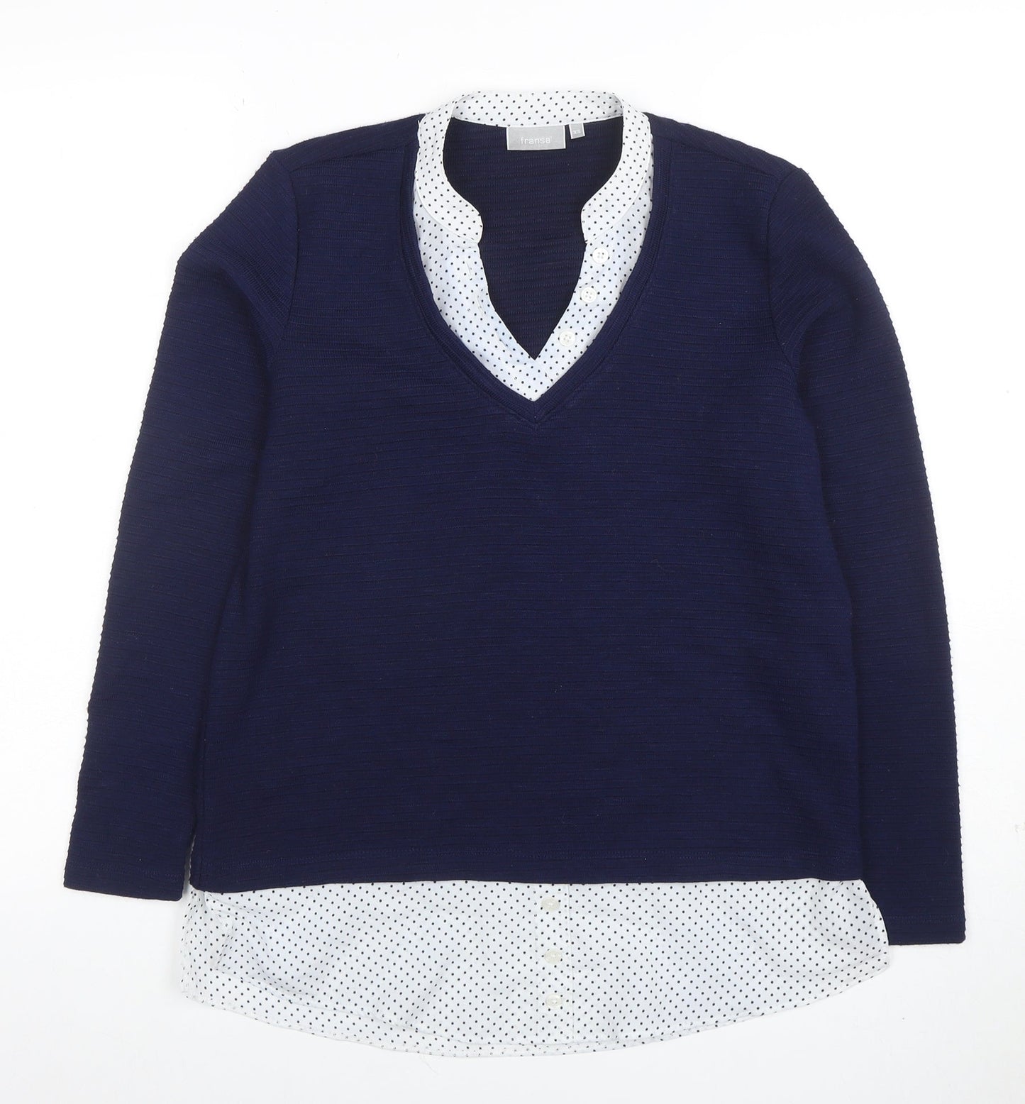 Womens UK Size XS Fransa Blue Pullover Jumper