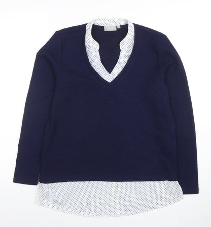 Womens UK Size XS Fransa Blue Pullover Jumper