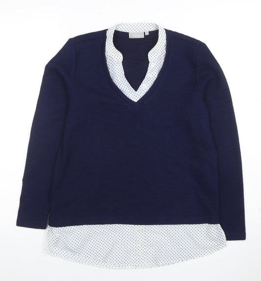 Womens UK Size XS Fransa Blue Pullover Jumper