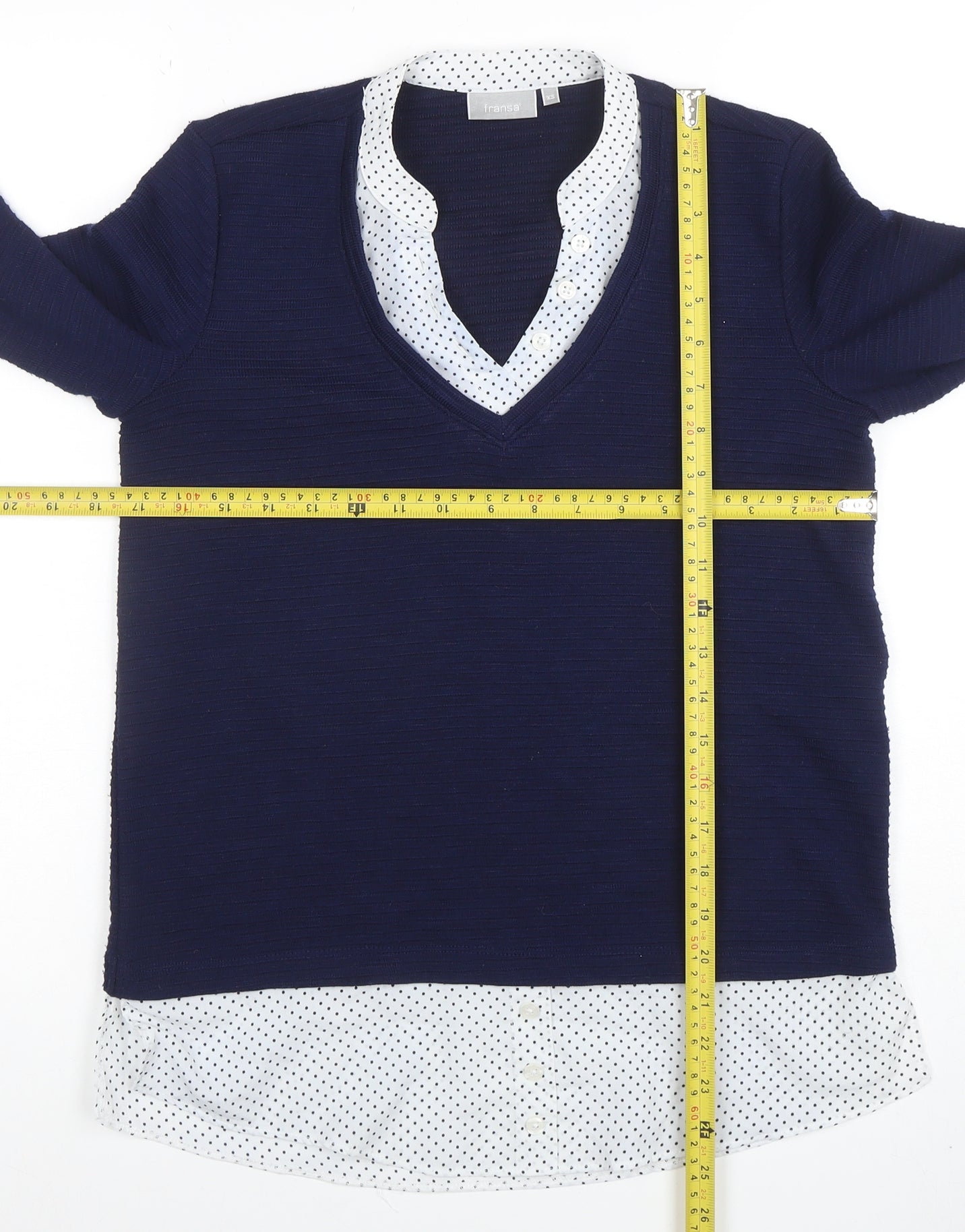 Womens UK Size XS Fransa Blue Pullover Jumper