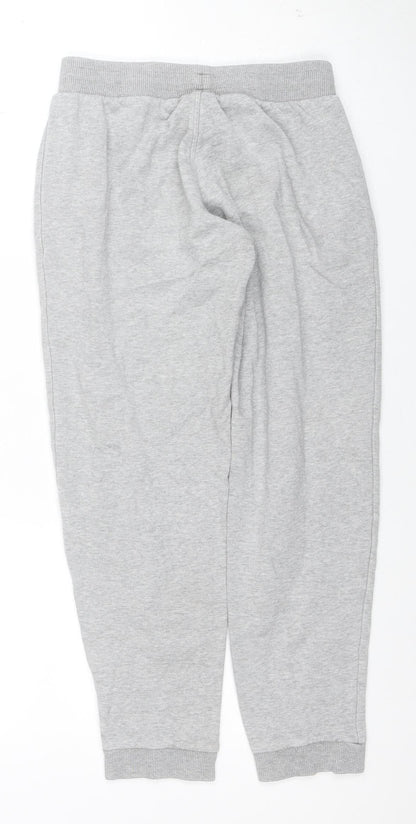Adidas Boys Grey 11-12 Years Jogger Sweatpants Cotton Blend Tapered Fit