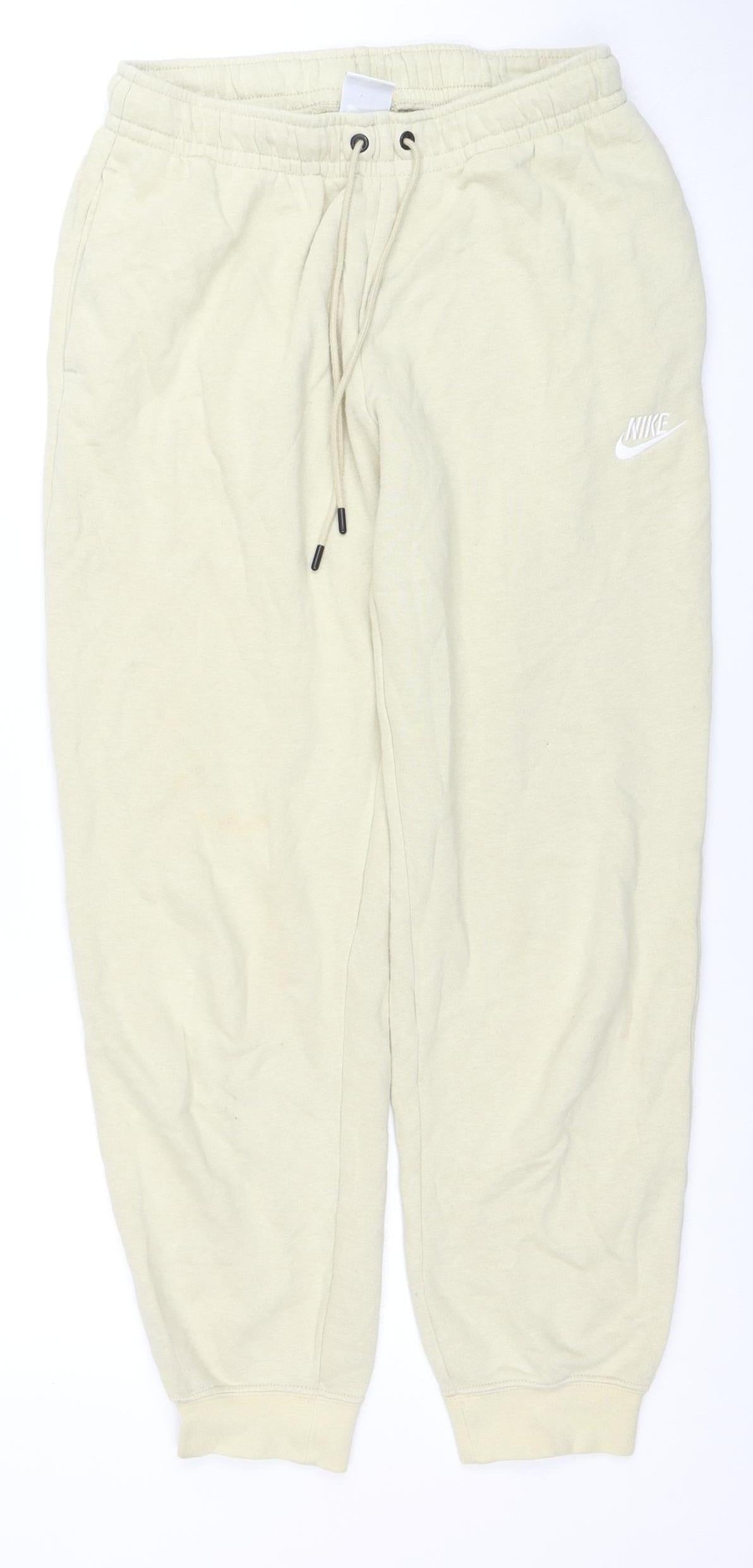 Womens UK Size S Nike Relaxed Fit Jogger Beige Trousers