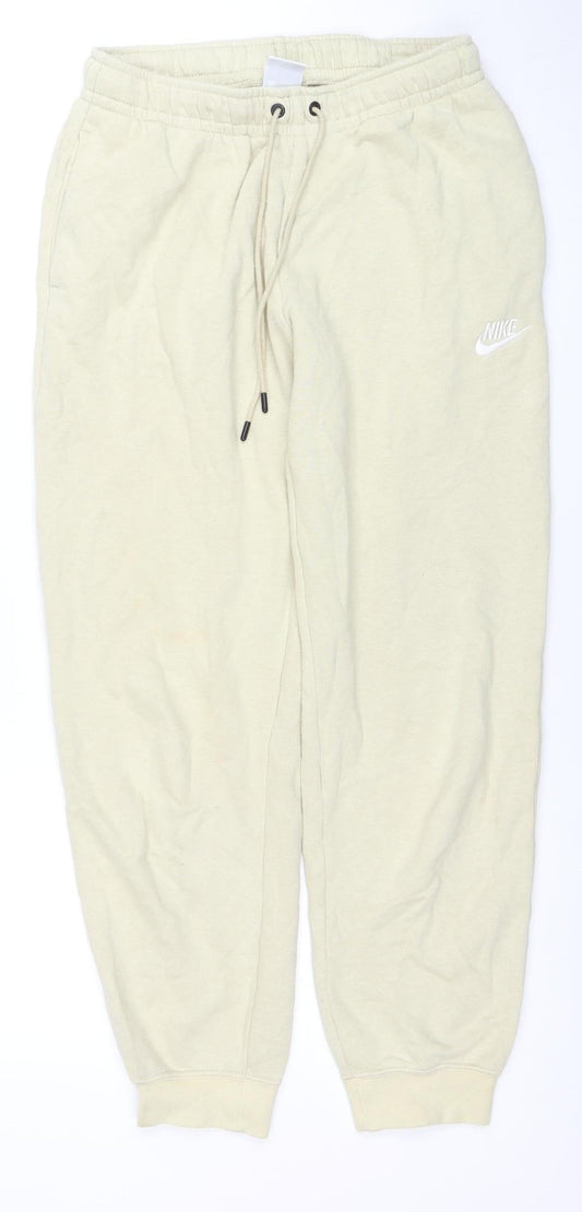 Womens UK Size S Nike Relaxed Fit Jogger Beige Trousers