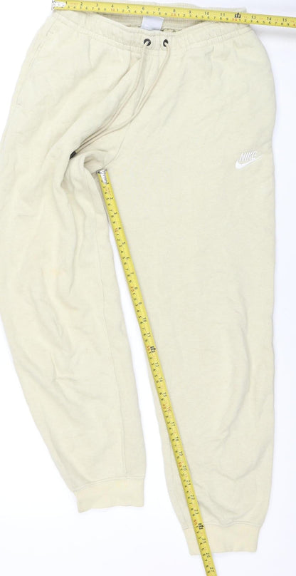 Womens UK Size S Nike Relaxed Fit Jogger Beige Trousers