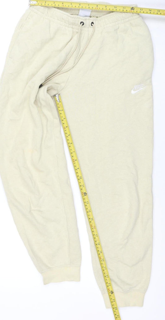 Womens UK Size S Nike Relaxed Fit Jogger Beige Trousers