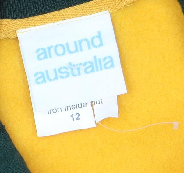 Boys UK Size 12 Years Around Australia Yellow Full Zip Sweatshirt
