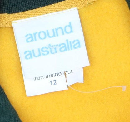 Boys UK Size 12 Years Around Australia Yellow Full Zip Sweatshirt