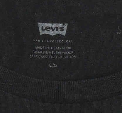Womens UK Size L Levi's Black Basic T-Shirt