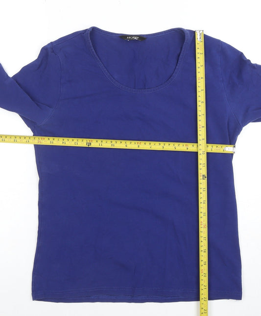 Hobbs Women’s Blue 3/4 Sleeve Cotton Jersey Top L
