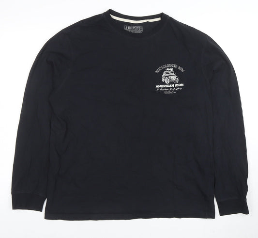 Mens UK Size L Jeep Black  T-Shirt