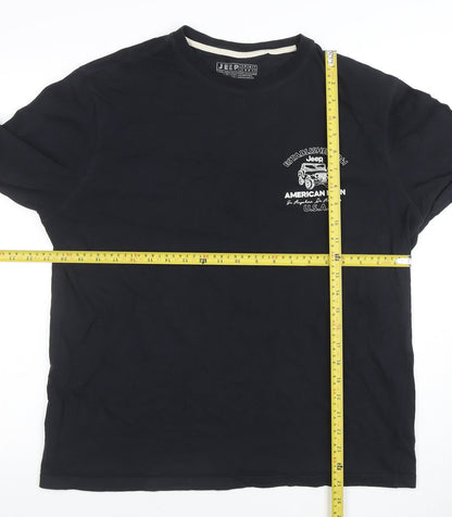 Mens UK Size L Jeep Black  T-Shirt
