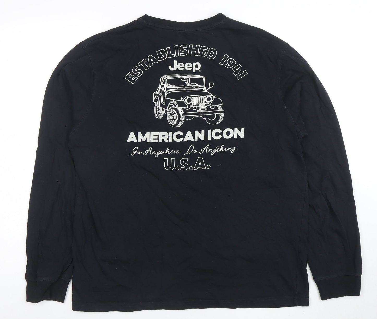 Mens UK Size L Jeep Black  T-Shirt