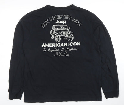 Mens UK Size L Jeep Black  T-Shirt