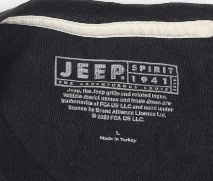 Mens UK Size L Jeep Black  T-Shirt
