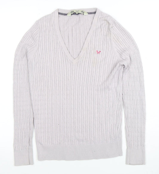 Crew Clothing Co. Women’s Beige V-Neck Cable Knit Jumper M