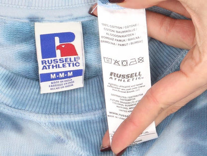 Mens UK Size M Russell Athletic Blue Pullover Sweatshirt