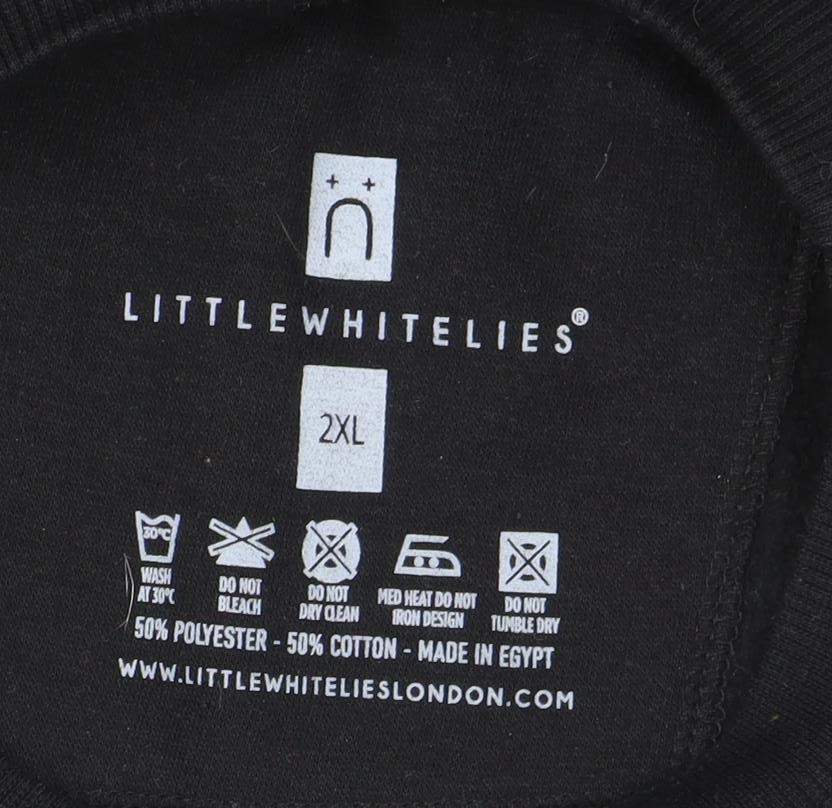 Mens UK Size 2XL LITTLE WHITE LIES Black Pullover Sweatshirt
