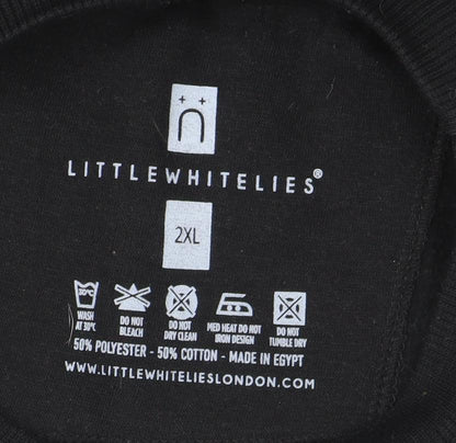 Mens UK Size 2XL LITTLE WHITE LIES Black Pullover Sweatshirt