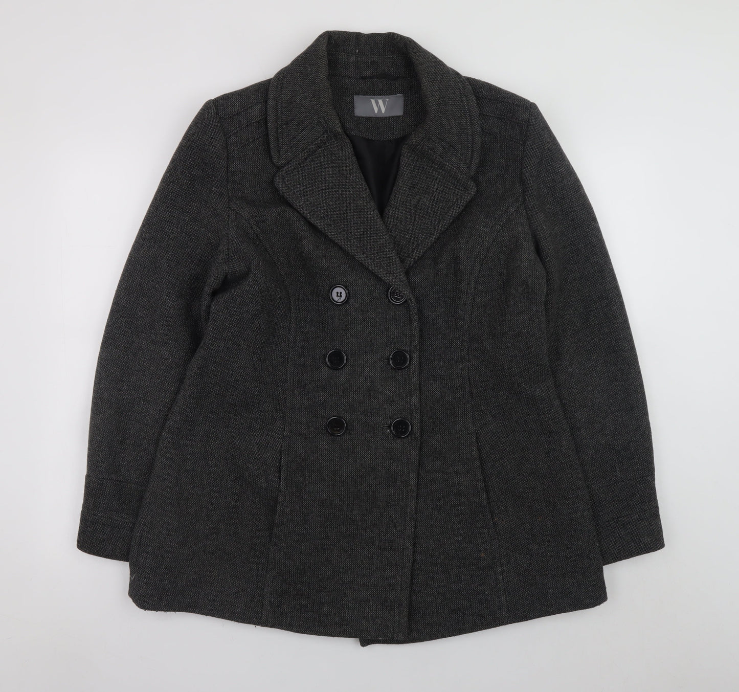 Womens UK Size 16 BHS Grey Pea Coat