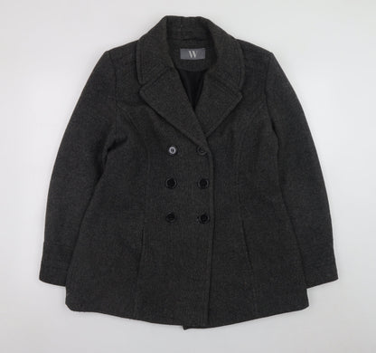 Womens UK Size 16 BHS Grey Pea Coat