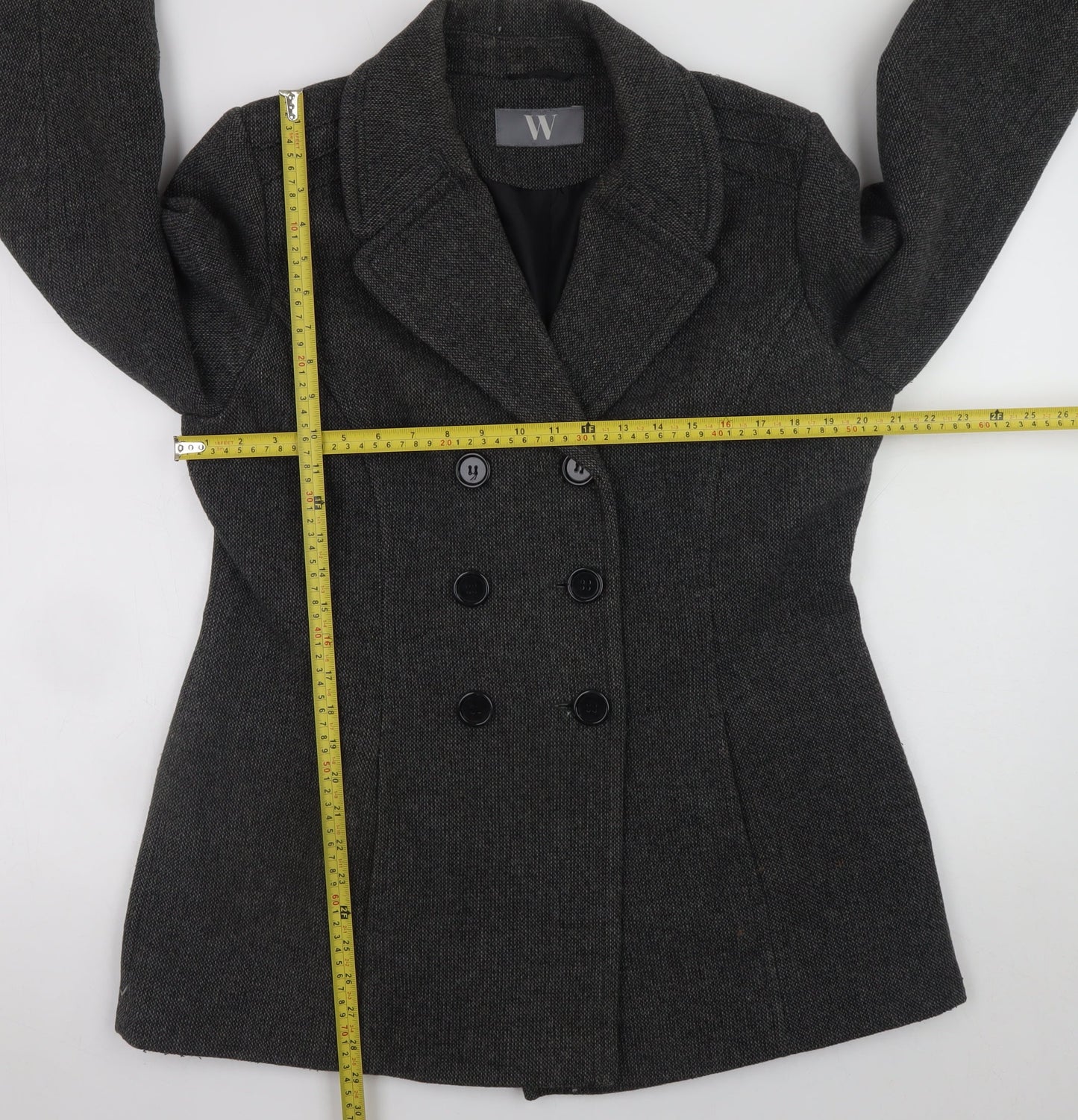 Womens UK Size 16 BHS Grey Pea Coat