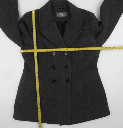 Womens UK Size 16 BHS Grey Pea Coat