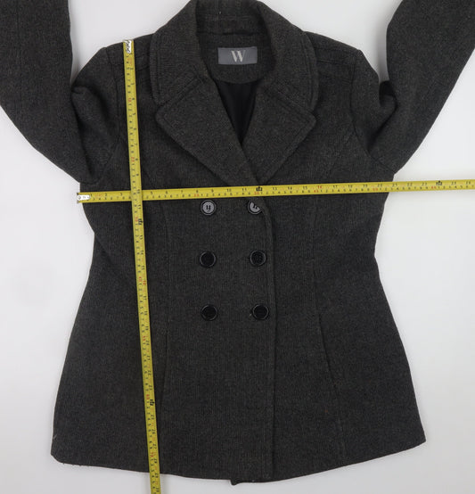 Womens UK Size 16 BHS Grey Pea Coat