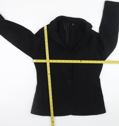 Jigsaw Women's Black Wool Blazer UK 10 Classic Short Jacket