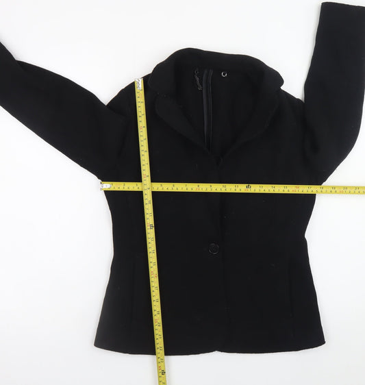 Jigsaw Women's Black Wool Blazer UK 10 Classic Short Jacket