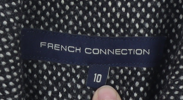 Womens UK Size 10 French Connection Black Pea Coat