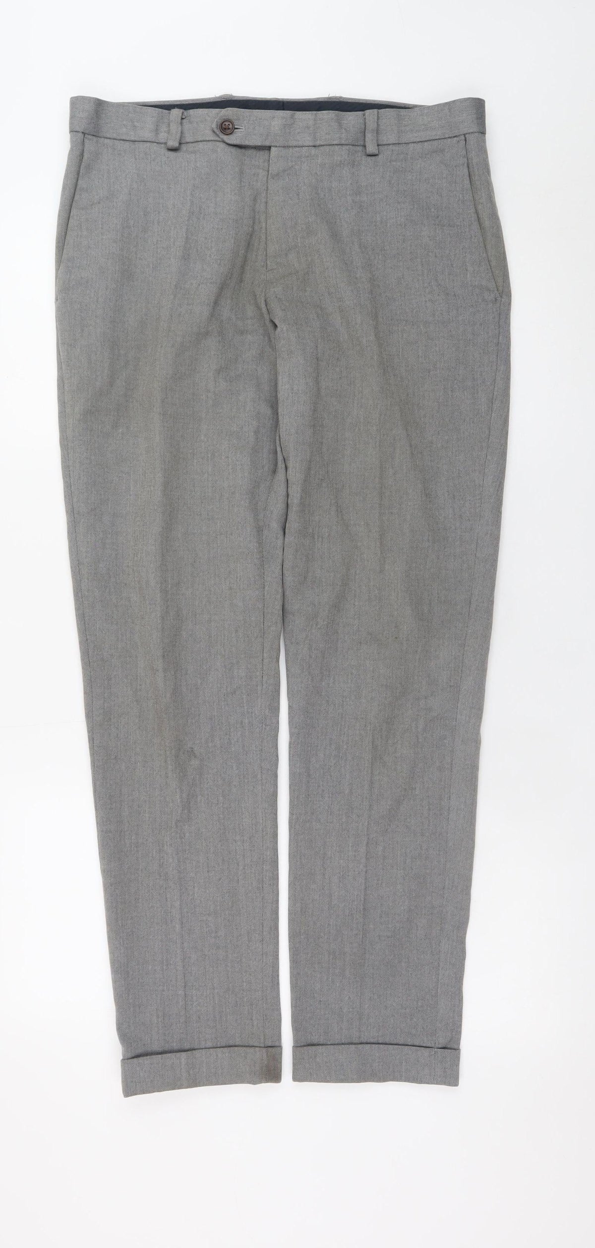Mens UK Size 32 in NEXT Regular Fit Business Formal Grey Trousers