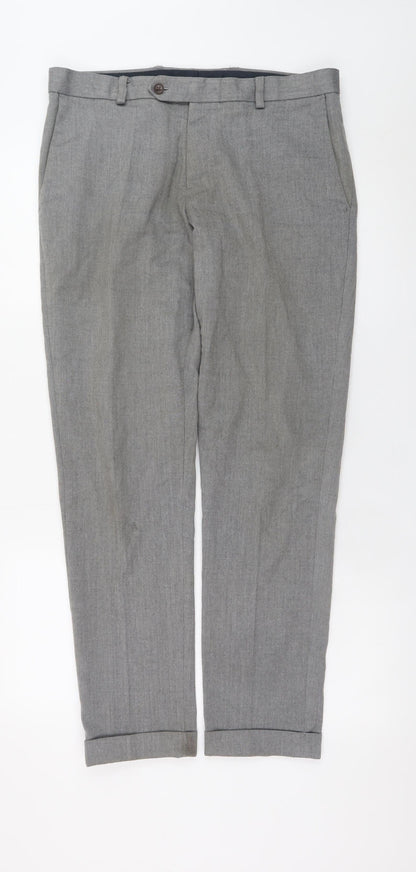 Mens UK Size 32 in NEXT Regular Fit Business Formal Grey Trousers