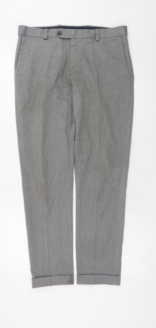 Mens UK Size 32 in NEXT Regular Fit Business Formal Grey Trousers